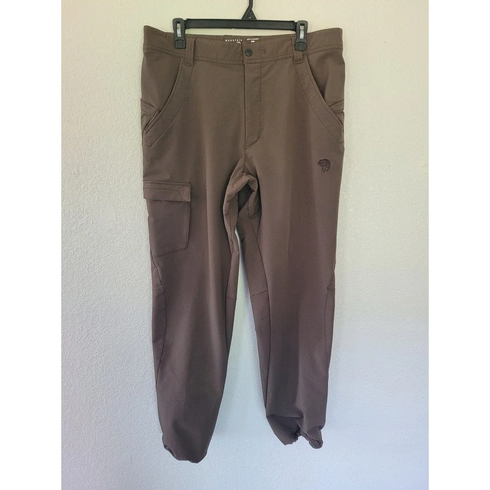 Mountain Hardwear Mens Brown Softshell Cargo Hiking Pants Large 36x31 #24